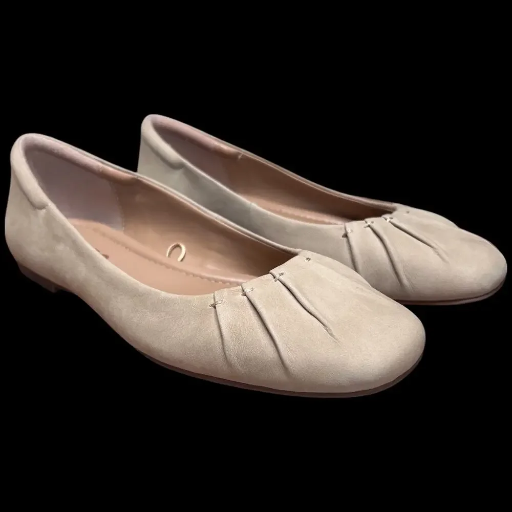 BLONDO Jannet J.Jill Women's 7 Sand Flats Ballet Leather Water Resistant Comfort